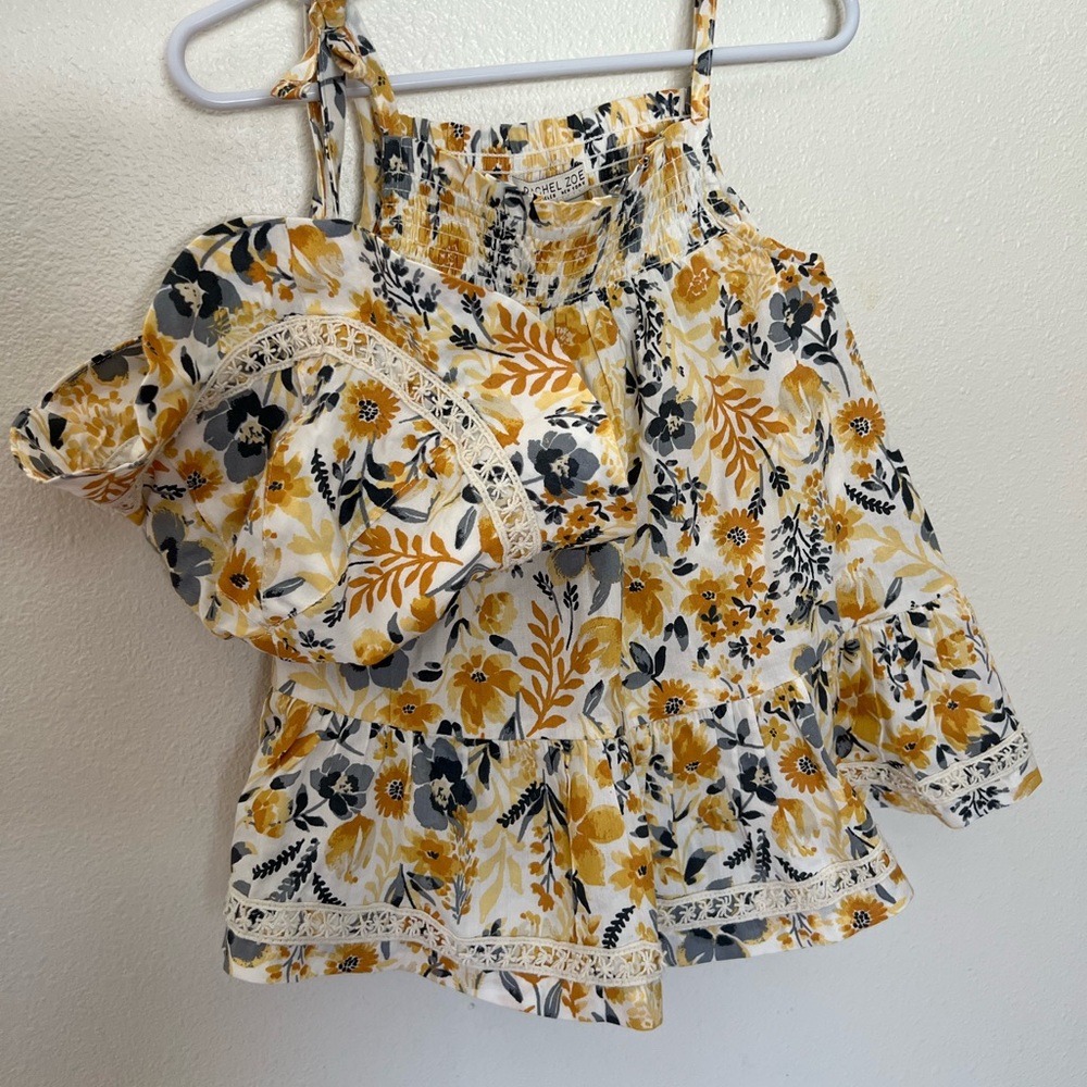 Baby girl sunflower dress 18 month Rachel Zoe w/ hat